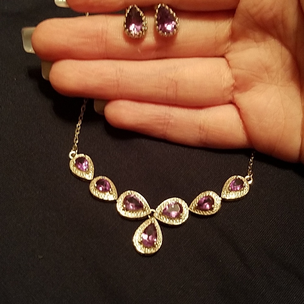 Genuine stone and sterling silver pair